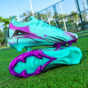 Alternative view of Chaussures de Football professionnelles à fond FG pour hommes, chaussures d'entraînement confortables et durables pour adultes, chaussures de Football à lacets pour adolescents