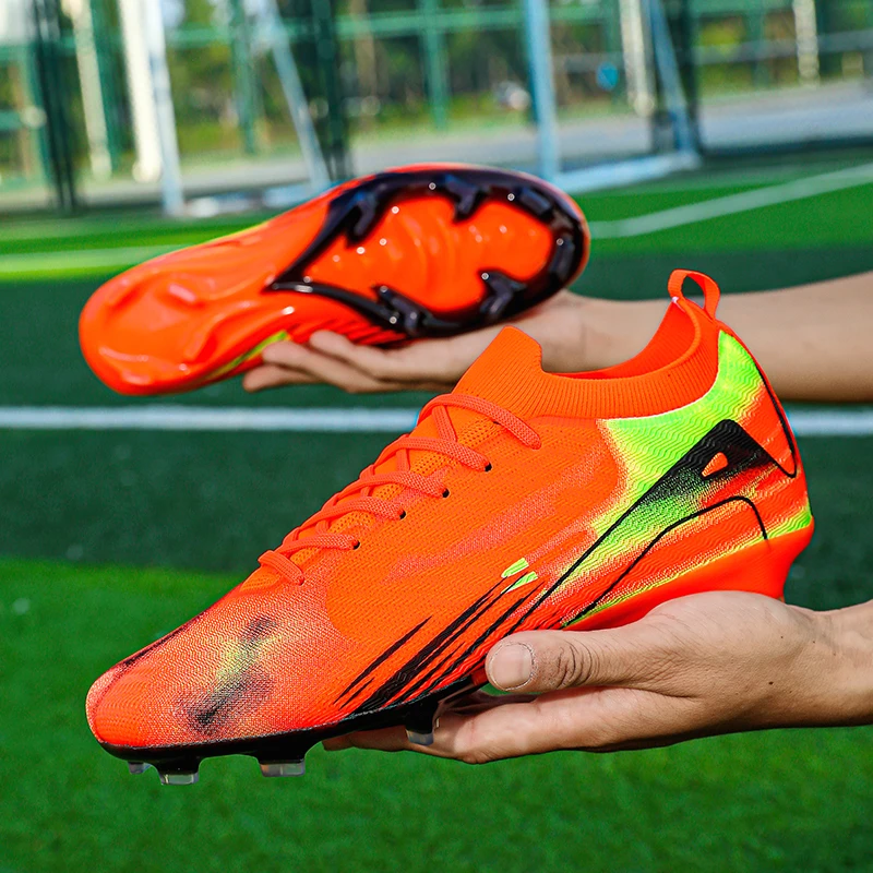 Nouveaux hommes bottes de Football chaussures d'entraînement crampons de Football chaussures de Football FG antidérapant longues pointes ultralégères en plein air livraison directe – Image 5
