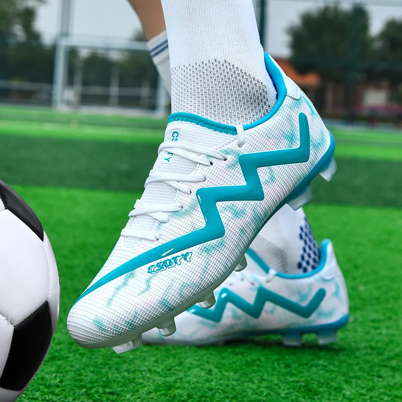 Crampons de Football unisexes pour jeunes, chaussures de Football légères pour l'entraînement des matchs, poignée améliorée, durables FG TF, confortables et respirantes – Image 5