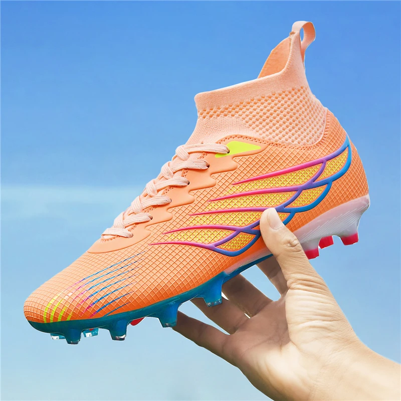 Chaussures de sport à cheville haute FG/TF, crampons de Football pour enfants, bottes de Football professionnelles pour hommes, baskets d'extérieur Krampon 2025 – Image 2