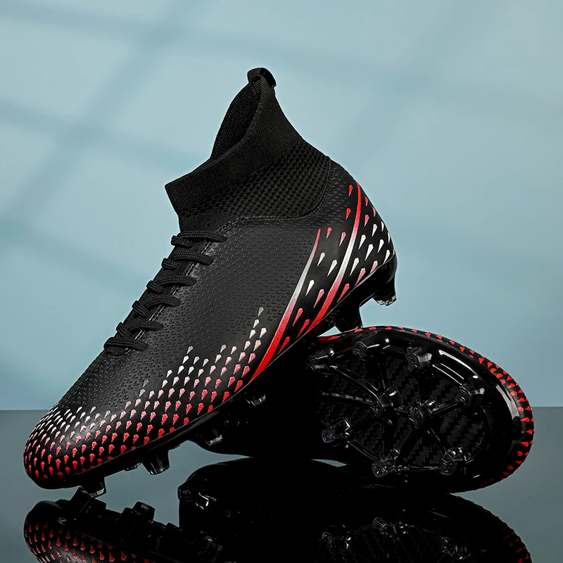 Chaussures de Football professionnelles originales pour hommes, baskets montantes en cuir légères pour salle de Futsal – Image 5