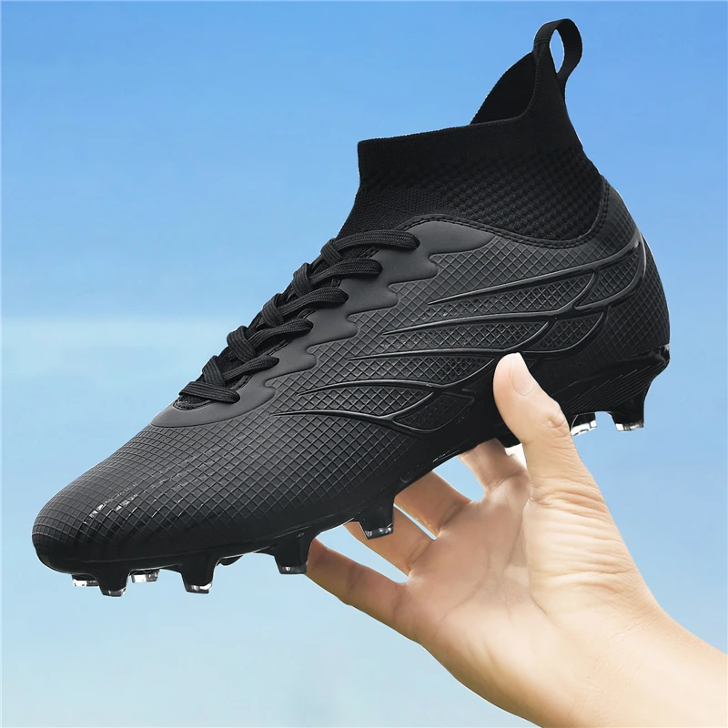 Chaussures de sport à cheville haute FG/TF, crampons de Football pour enfants, bottes de Football professionnelles pour hommes, baskets d'extérieur Krampon 2025