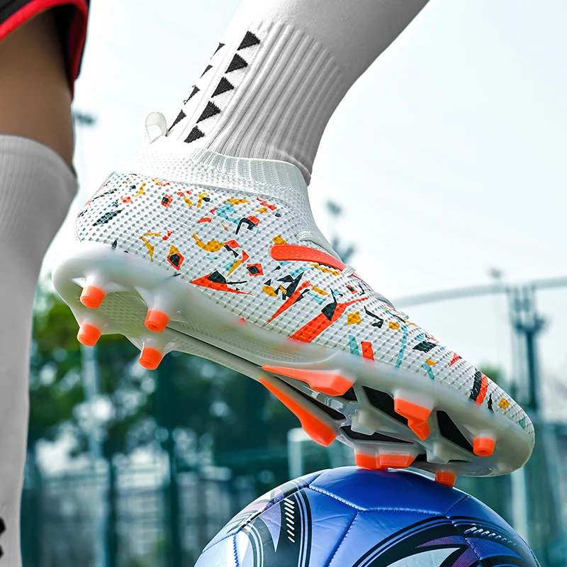 Chaussures de Football professionnelles pour hommes, chaussures de Football TF/FG, crampons de société, bottes de terrain de Football rapides, baskets confortables originales unisexes – Image 3