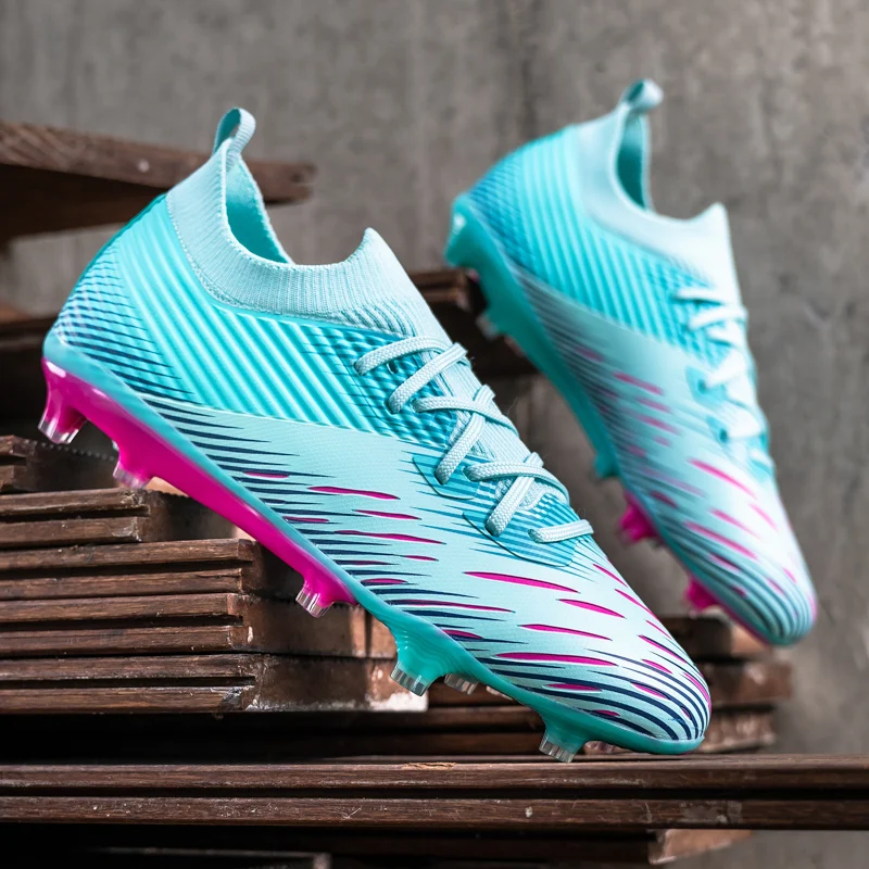 Nouveaux hommes chaussures de Football Match bottes de Football antidérapant en plein air haute cheville chaussures de sport ultraléger haute qualité Futsal antidérapant – Image 2