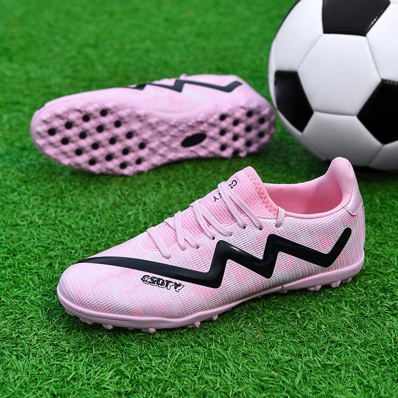 Crampons de Football unisexes pour jeunes, chaussures de Football légères pour l'entraînement des matchs, poignée améliorée, durables FG TF, confortables et respirantes – Image 3