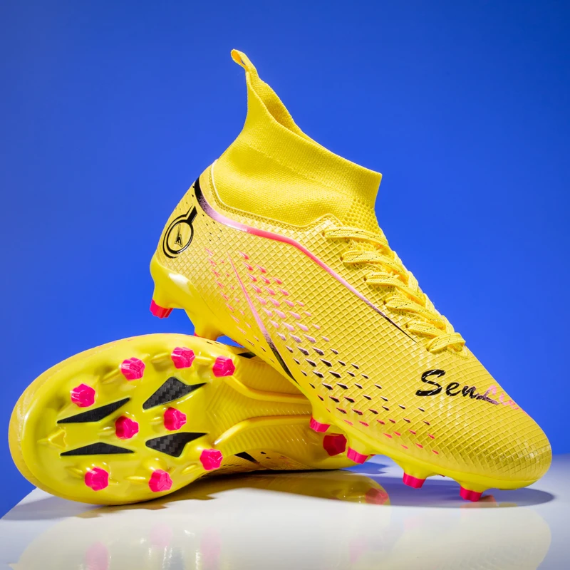 Nouveau MenFootball bottes chaussures de football de haute qualité professionnel en plein air FG/TF crampons de football antidérapants chaussures d'entraînement ultralégères – Image 6