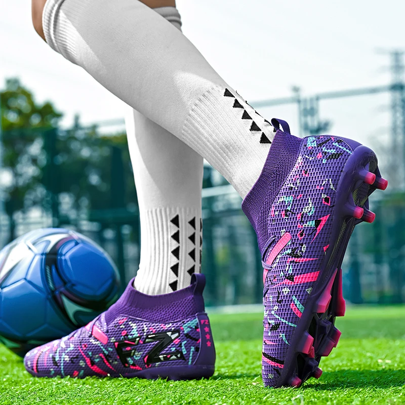 Chaussures de Football professionnelles pour hommes, chaussures de Football TF/FG, crampons de société, bottes de terrain de Football rapides, baskets confortables originales unisexes