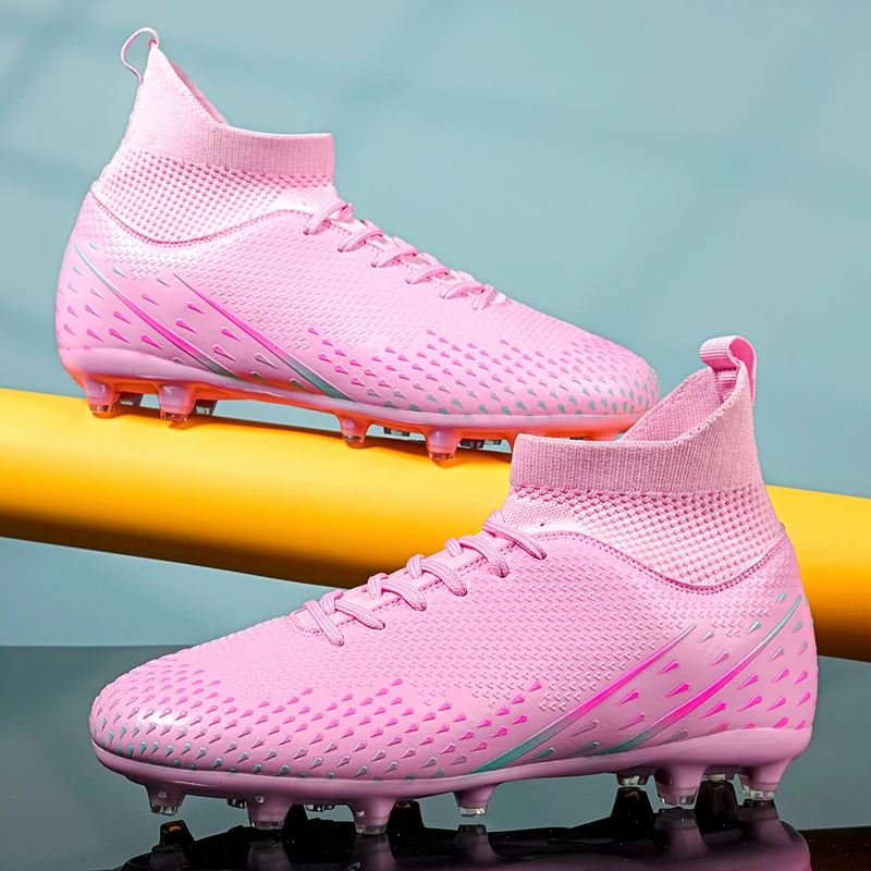 Chaussures de Football professionnelles originales pour hommes, baskets montantes en cuir légères pour salle de Futsal – Image 4