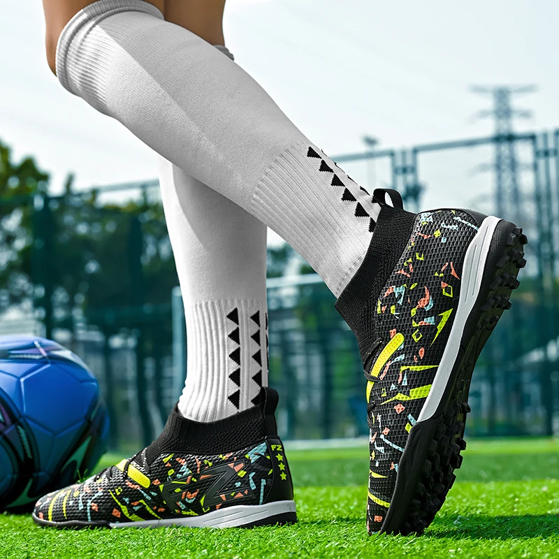 Chaussures de Football professionnelles pour hommes, chaussures de Football TF/FG, crampons de société, bottes de terrain de Football rapides, baskets confortables originales unisexes – Image 5