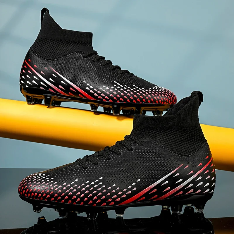 Chaussures de Football professionnelles originales pour hommes, baskets montantes en cuir légères pour salle de Futsal – Image 3