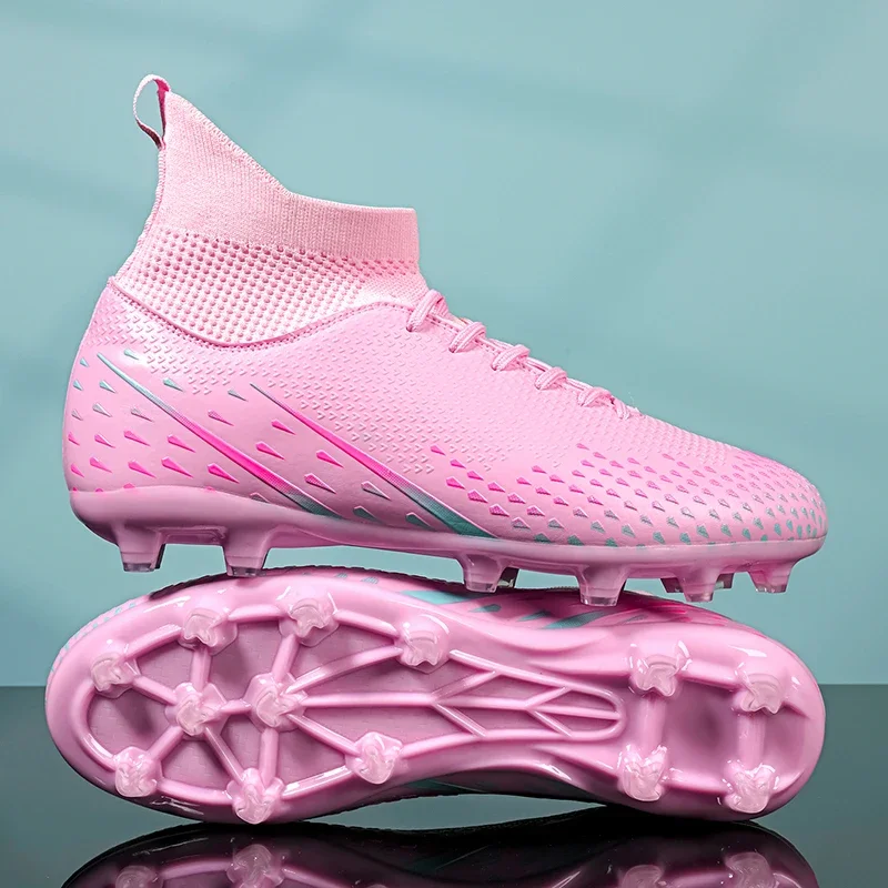 Chaussures de Football professionnelles originales pour hommes, baskets montantes en cuir légères pour salle de Futsal – Image 2