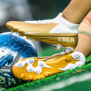 Alternative view of Haute qualité 2025 bottes de Football pour hommes dorés société taille 46 chaussures de Football Superstar crampons homme Crampon chaussures d'entraînement de Football