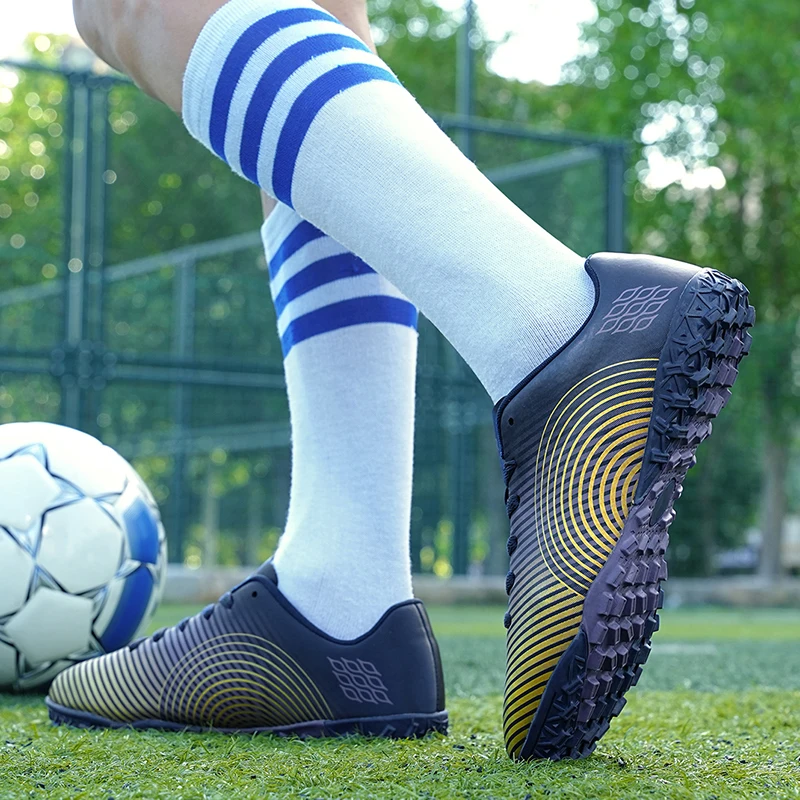 Crampons de Football unisexes pour jeunes, chaussures de Football légères pour l'entraînement des matchs, poignée améliorée, durables, TF, confortables et respirantes – Image 6