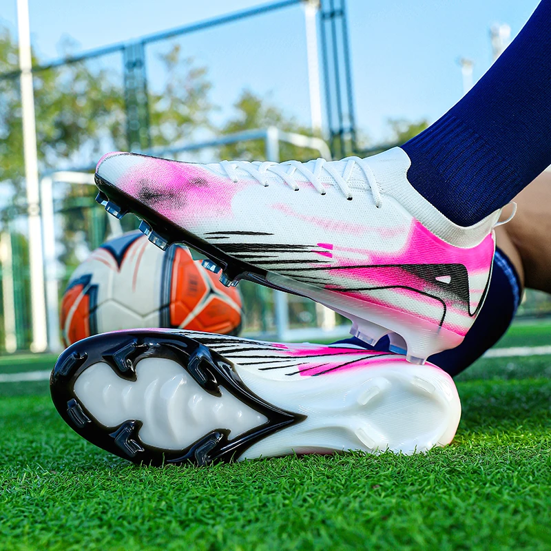 Nouveaux hommes bottes de Football chaussures d'entraînement crampons de Football chaussures de Football FG antidérapant longues pointes ultralégères en plein air livraison directe – Image 6
