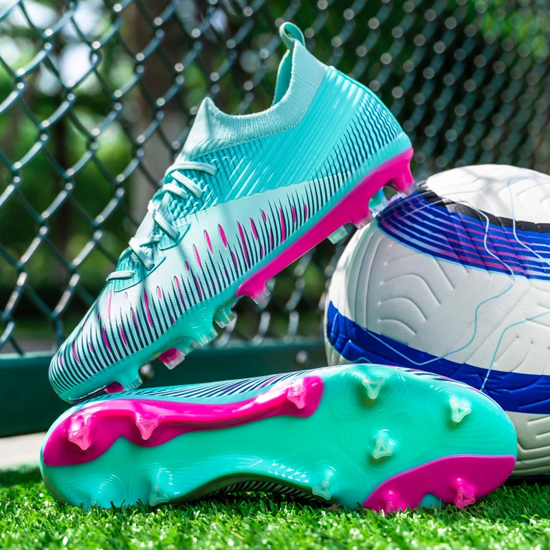 Nouveaux hommes chaussures de Football Match bottes de Football antidérapant en plein air haute cheville chaussures de sport ultraléger haute qualité Futsal antidérapant – Image 6