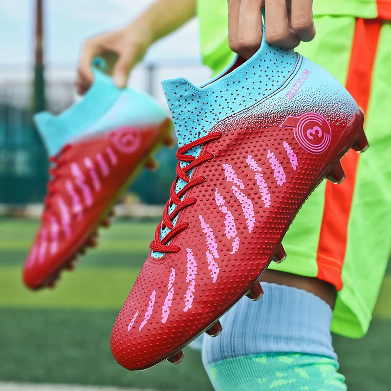 Nouvelles chaussures de Football montantes crampons chaussures de Football garçons et filles ongles TF cassés pour les compétitions adultes bottes d'entraînement à ongles longs – Image 6